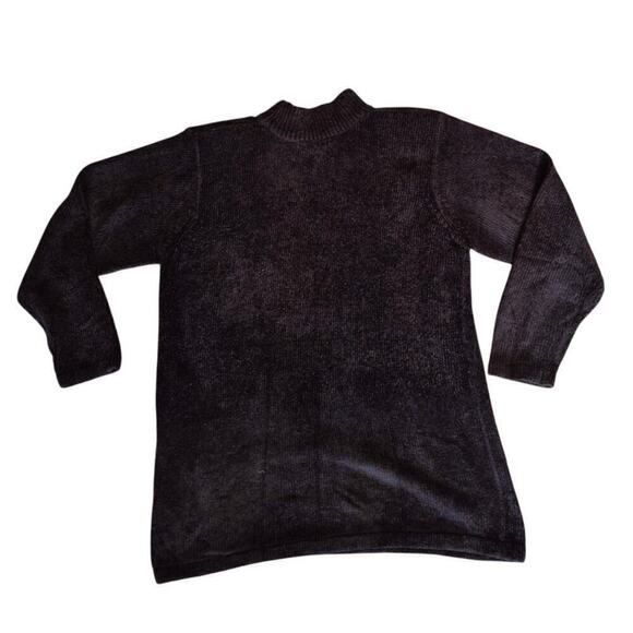 VTG Super 80s Richard & Co Black Acrylic Sweater w/ Color Block  Sz L - Picture 4 of 4